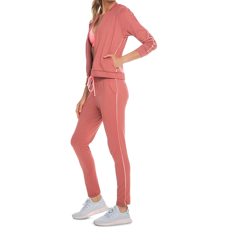 Customized Fashion Two Pieces Set Running Wear Women Tracksuit