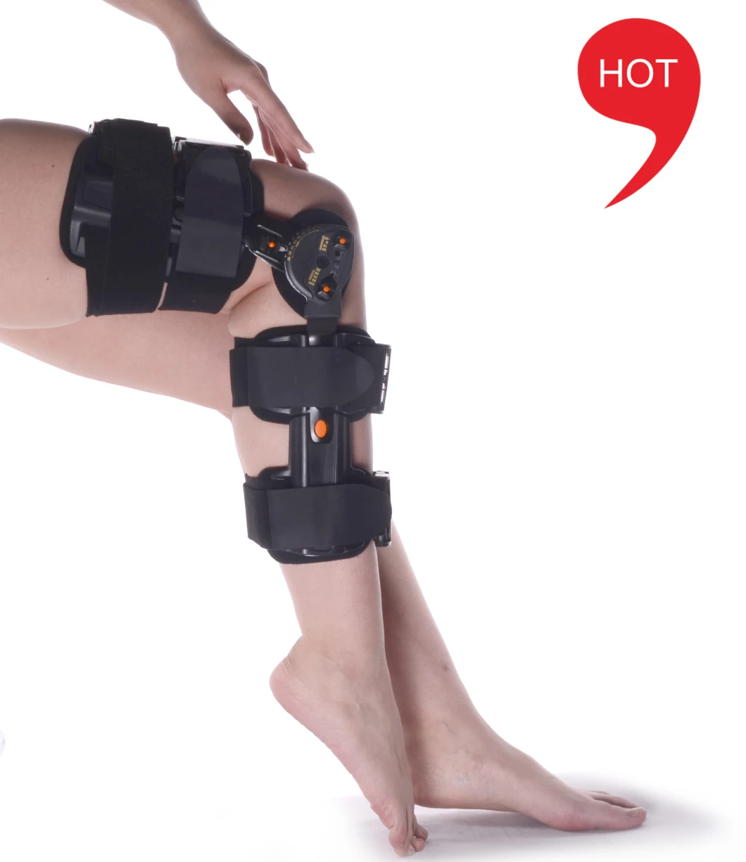 Manufatcure OEM High Quality Orthopedic Hinged Adjustable ROM Knee Brace/Knee Support Ce FDA