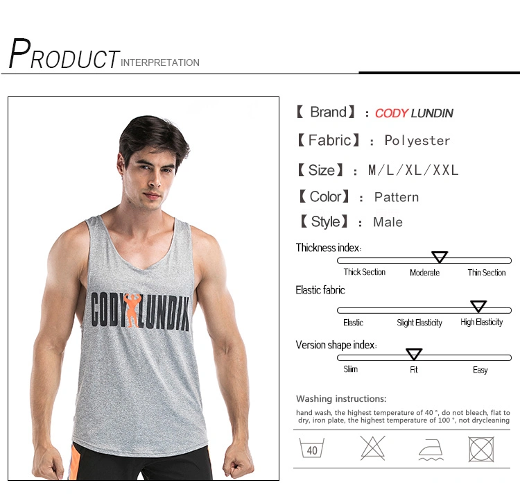 Cody Lundin High Quality Quick Dry Workout Fitness Vest Mens Stretch Gym Tank Tops