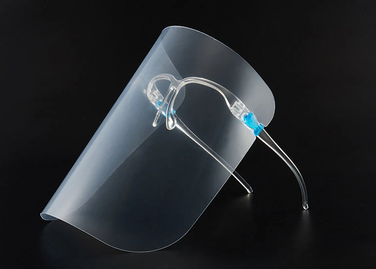 Anti-Fog Transparent Plastic Protective Glasses Frame Type Face Shield