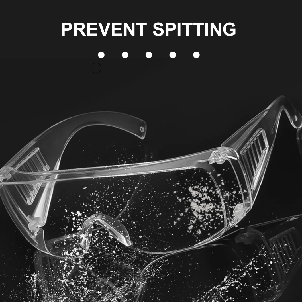 Clear Transparent Protective PC Safety Protective Goggles with Elastic Tapes