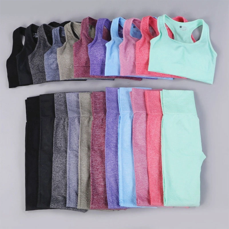 Workout Clothes Women Short Sleeve Crop Tops Fitness Shorts Gym Clothing 2PCS Seamless Yogawear