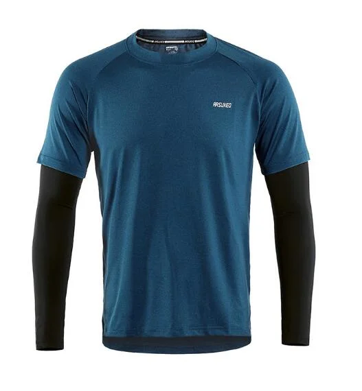 Long Sleeve Quick Dry Sports Fitness Wear Cool Compression T Shirts for Men