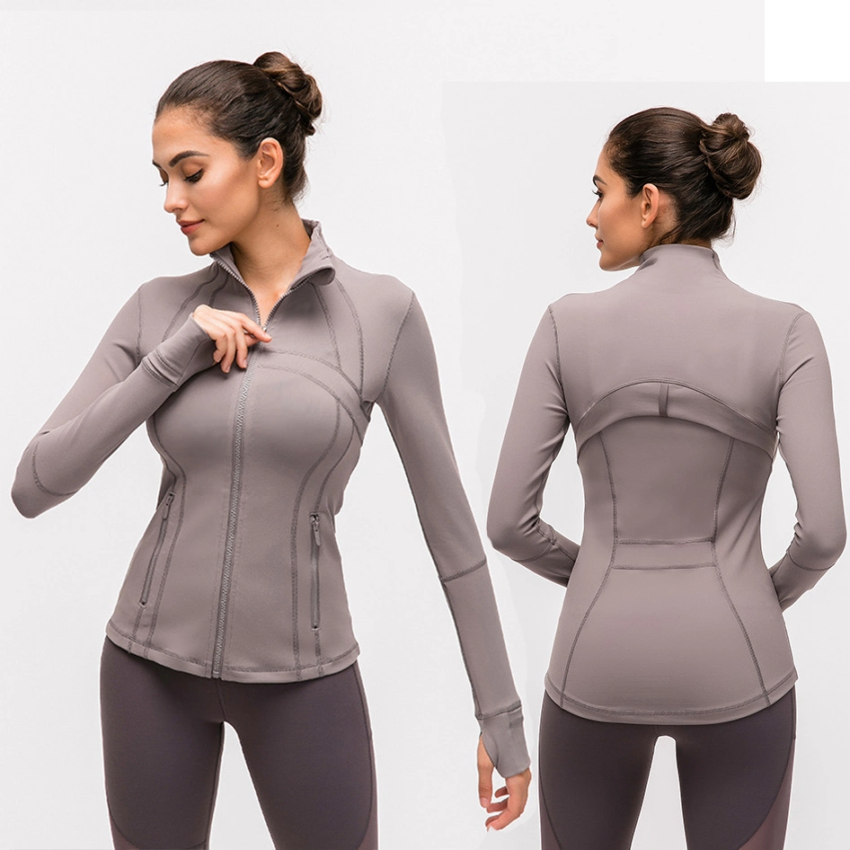 Womens Outfit Fitness Sports Clothes Manufacturer Yoga Sports Gym Wear Long Sleeve Crop Top and Seamless Leggings Set Coat