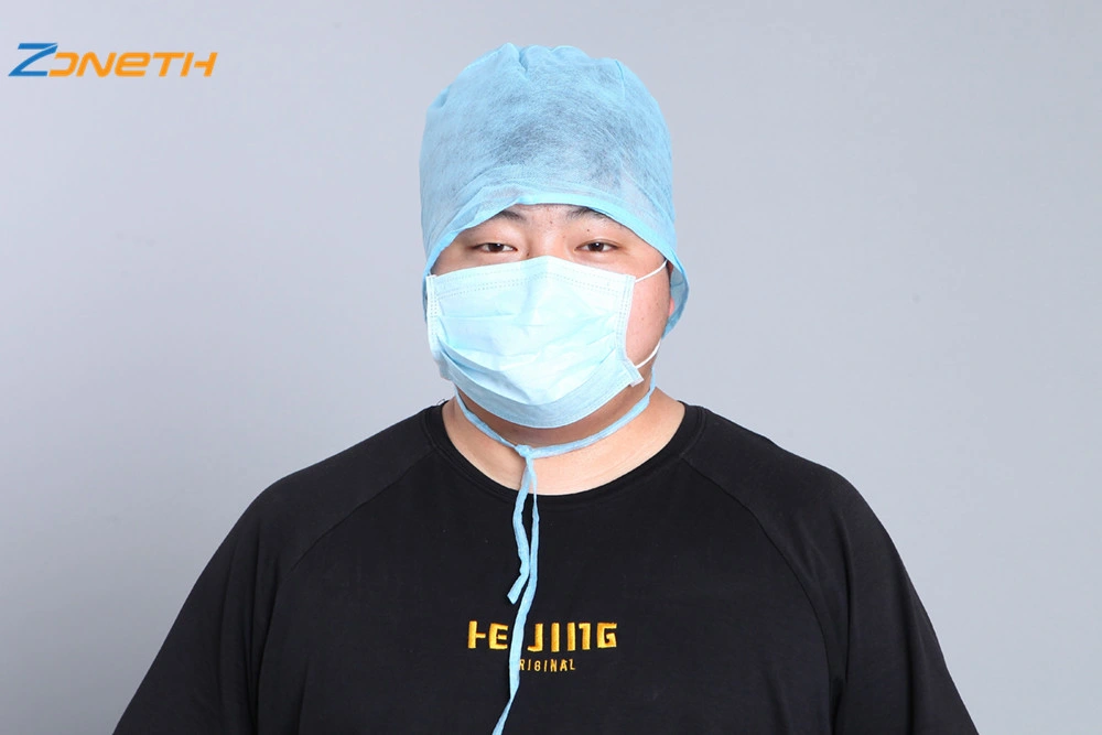 Disposable Head Cover Hood Cap 25GSM PP Nonw Woven Surgical Caps