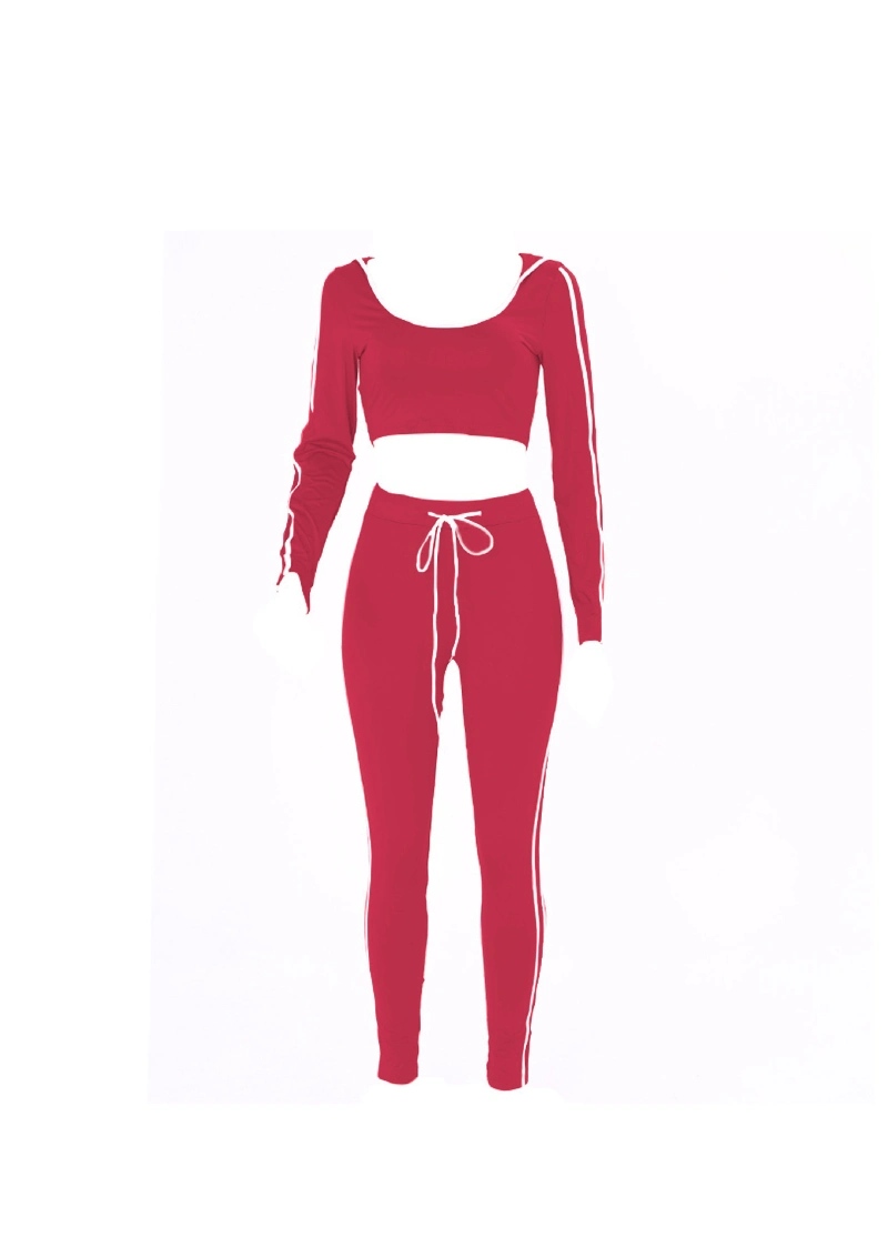 Cheap Price Womens Stripped Cropped Hoodie and Legging Suit Customized Women Yoga Suit Sportswear Workout Sets