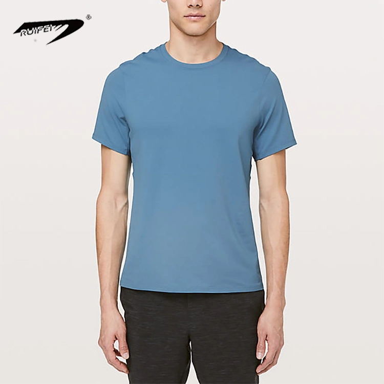 Custom Plain Blue Men Fitness Tshirt