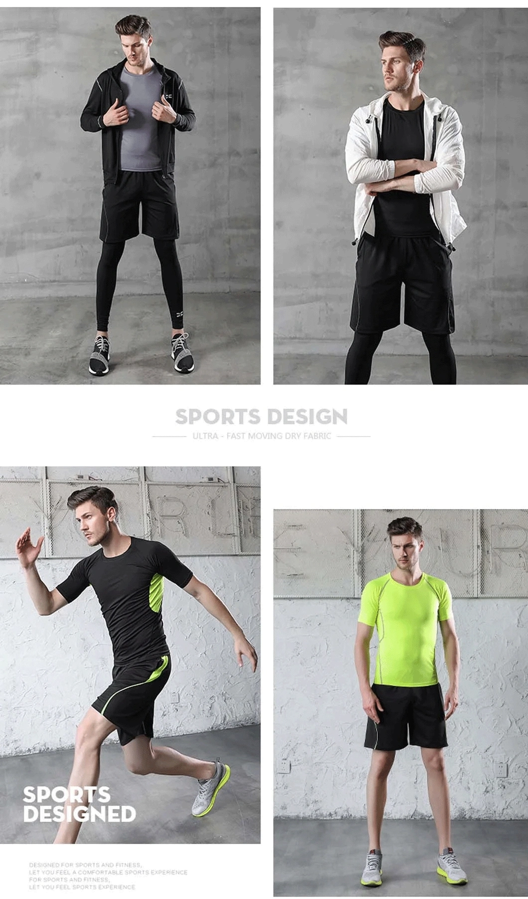 Men Yoga Wear Fitness Sport Clothing 5 Pieces Yoga Gym Sports Wear Wholesale