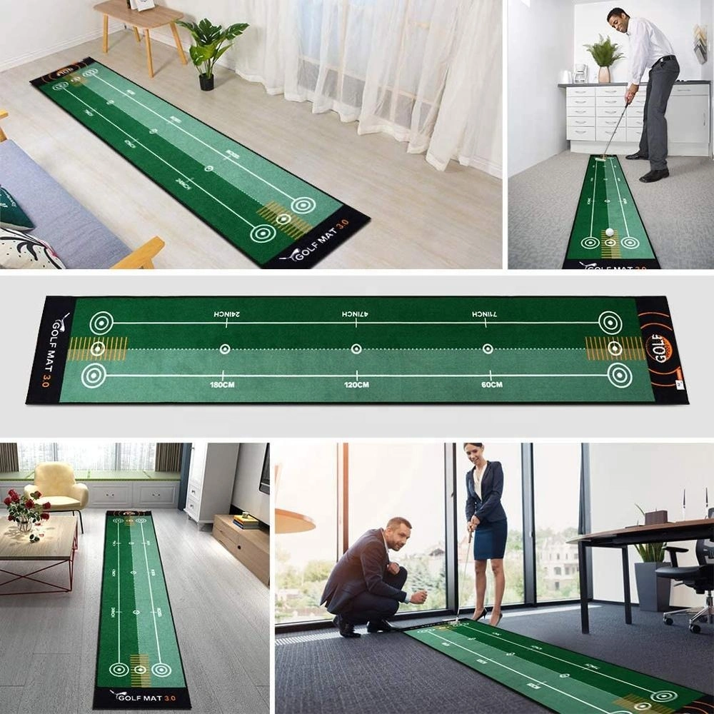 Amazon Hot Sells Premium Quality Custom Printed Golf Matt Golf Training Aid Golf Putter Mat for Indoor