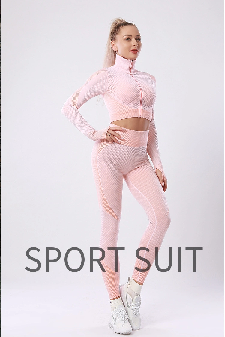 Yoga Clothing Suit Women Seamless Gym Wear High Waist Fitness Sportswear Two-Piece Suit