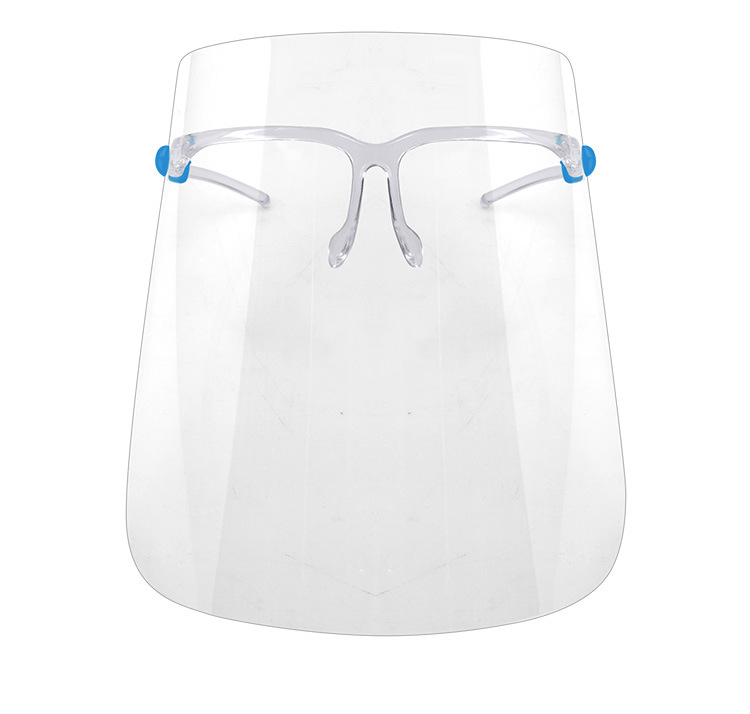 Hot Sales Adjustable Transparent Clear Plastic Safety Protective Glasses Frame Face Shields
