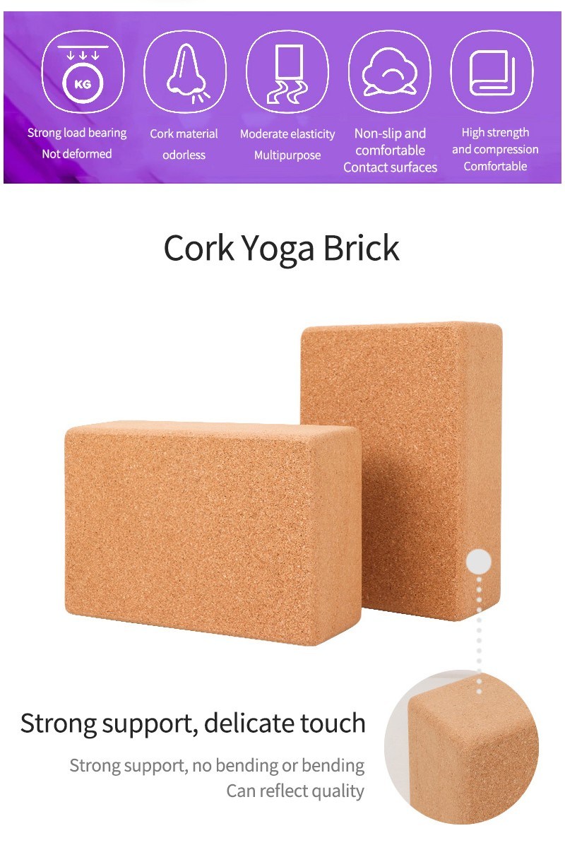 2PCS Yoga Block Set Sports Tools Accessories Bloque Brick Bloques Bloque Yoga Corcho Cork Wood Yoga Block Gym Wood Alo Pillow