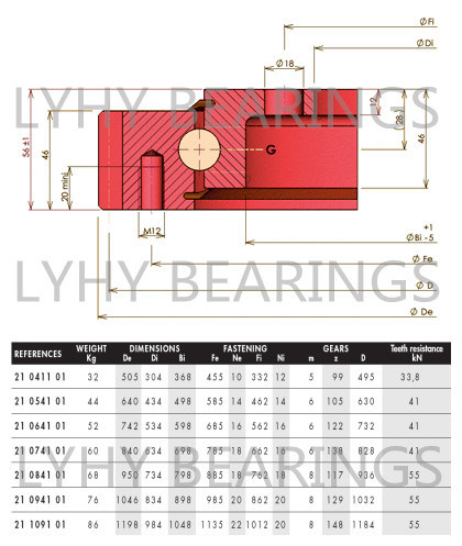 Flanged Type Slewing Bearing 21-0411-01 Turntable Bearing 21-0541-01