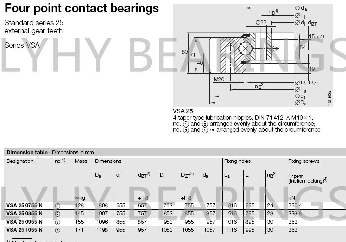 High Precision Swivel Bearing Slewing Ring Bearing VSA250755n&#160;
