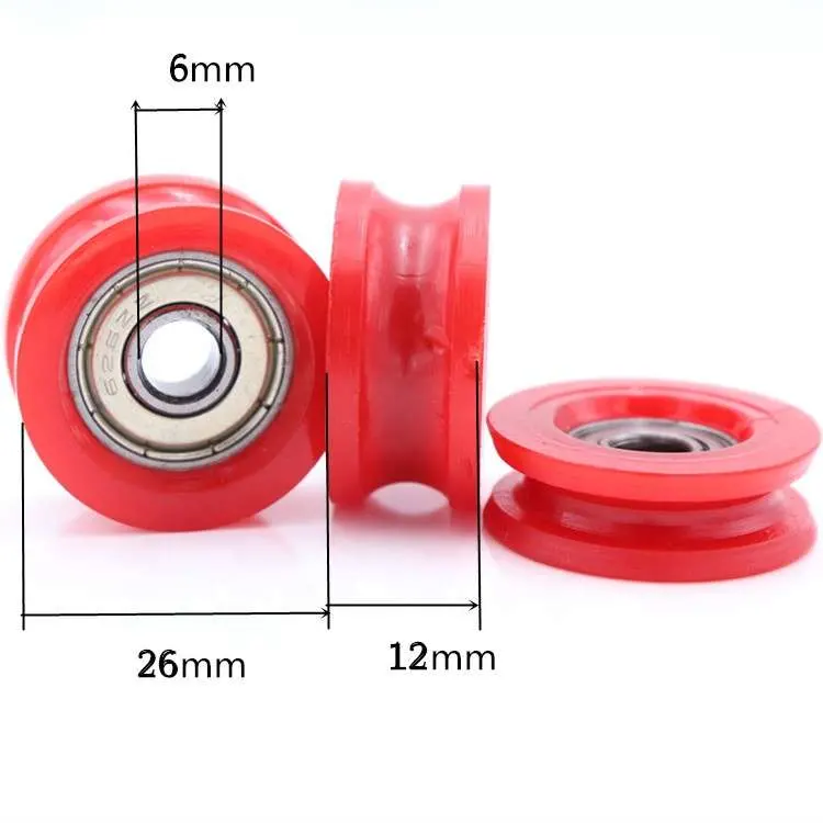 Drawer Wardrobe Door Pulley Stainless Steel Rubber Coated Ball Bearing