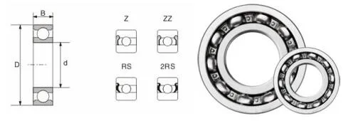 F&D bearings Skateboard special deep groove ball bearing size 608 RS or ZZ skateboard bearings 8X22X7mm
