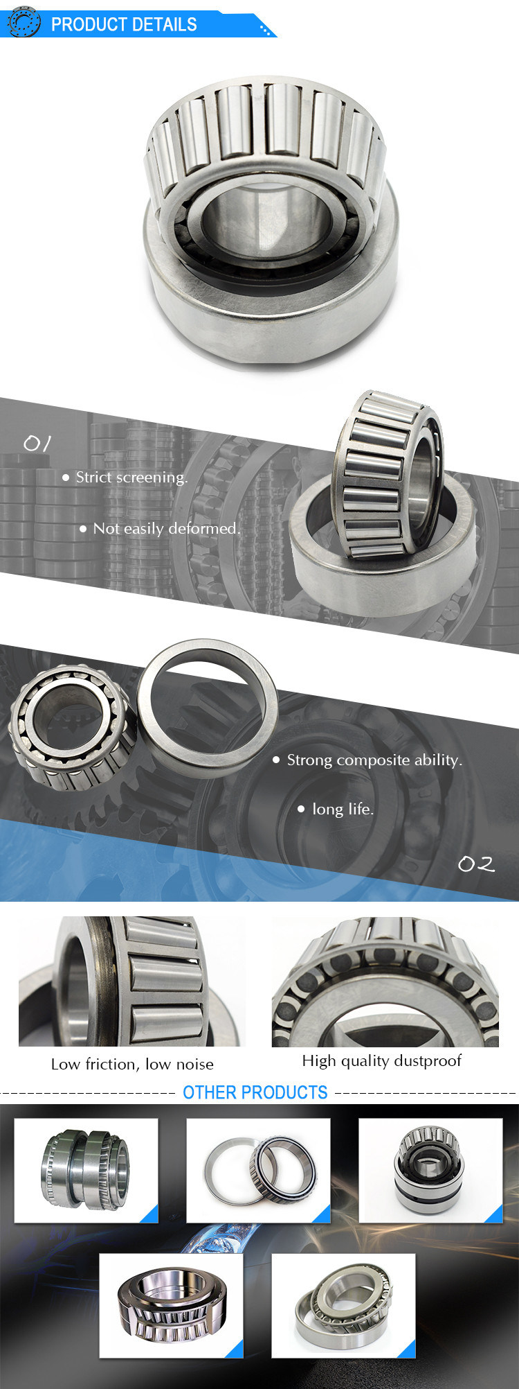 Hch Brand Single Row 30313 Tapered Roller Bearing