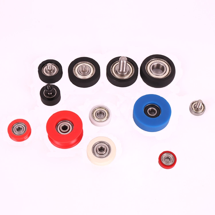 Drawer Wardrobe Door Pulley Stainless Steel Rubber Coated Ball Bearing