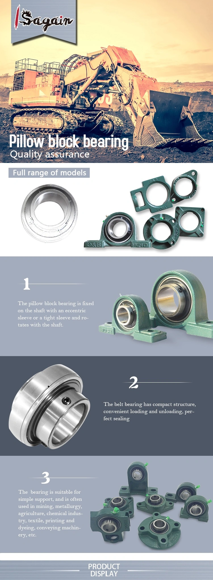 Flange 90mm Pillow Block Bearing 3/4 Self Aligning Ball Bearing Housing Pillow Type Bearing Housing