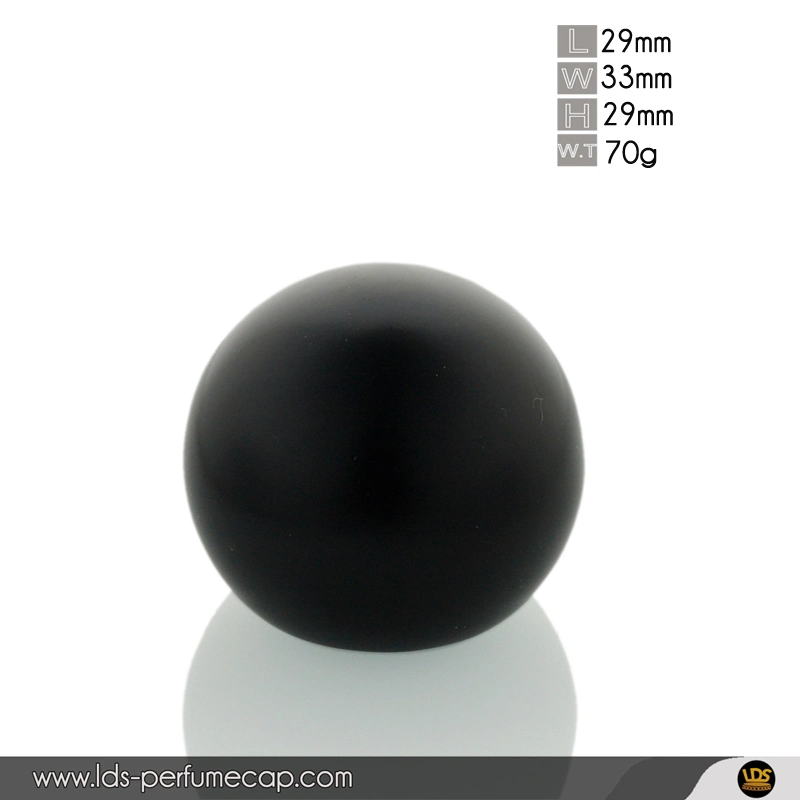 Round Ball Shape Matt Black Spherical Metal Zamac Perfume Cap