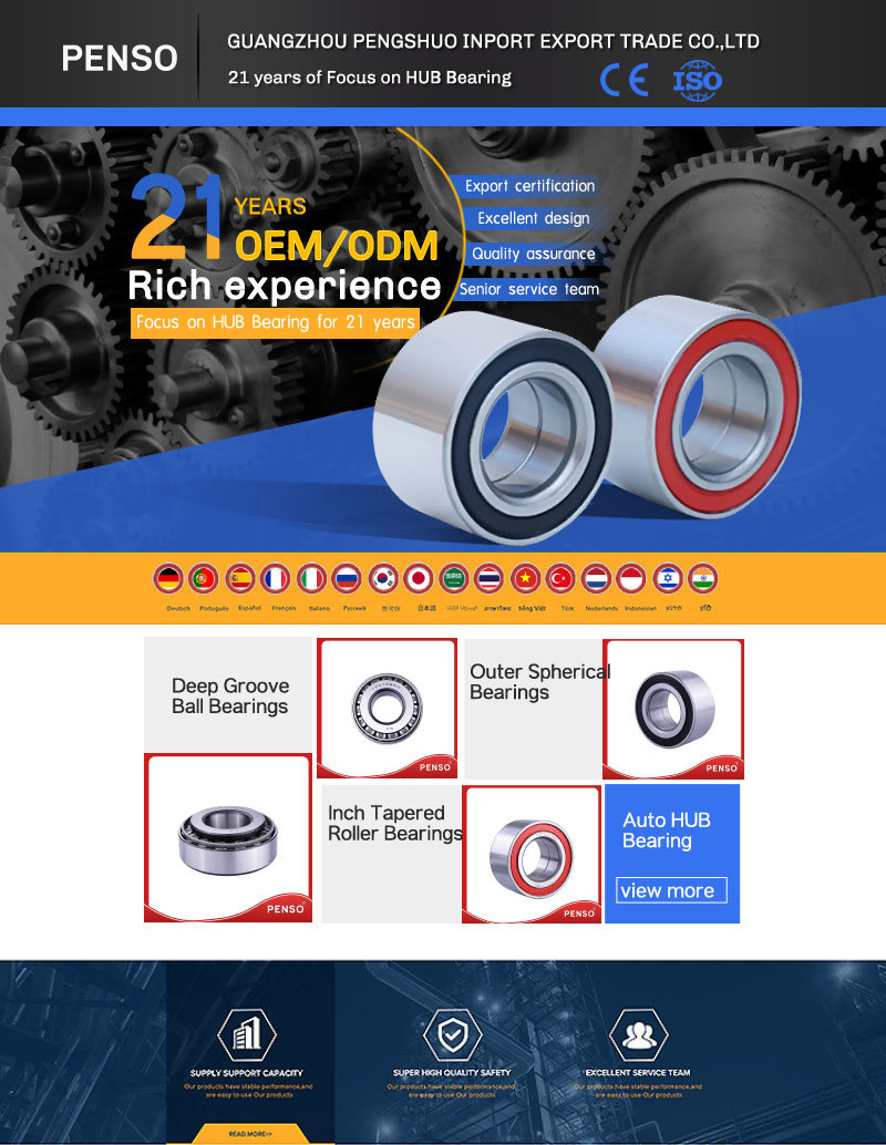 Penso Wheel Bearing 40750050 Suitable for Lada, FIAT OEM ODM Wheel Bearing Taper Roller Bearing