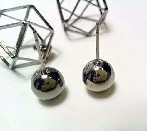 Gun Metal Plated Hollow Ball Double Sided Stud Earrings Young Ladies Ear Jackets