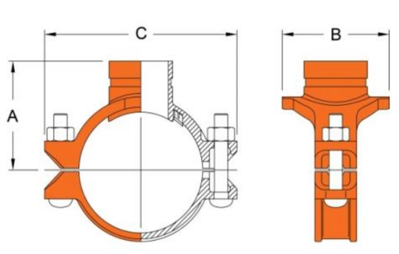 FM UL Certification Ductile Malleable Iron Pipe Fitting Mechanical Tee