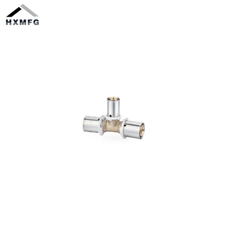 Stainless Steel Cover Brass Reducing Press Pex Fitting Tee