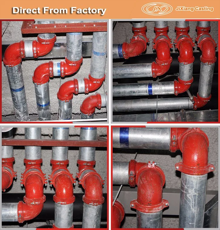 Factory Wholesale Ductile Iron Grooved Pipe Fittings 90 Degree Elbow FM UL Certifications