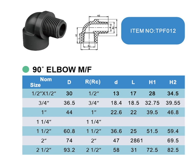 Era UPVC Pressure Pipe Fittings M/F 90 Degree Thread Elbow, Ce Certificated