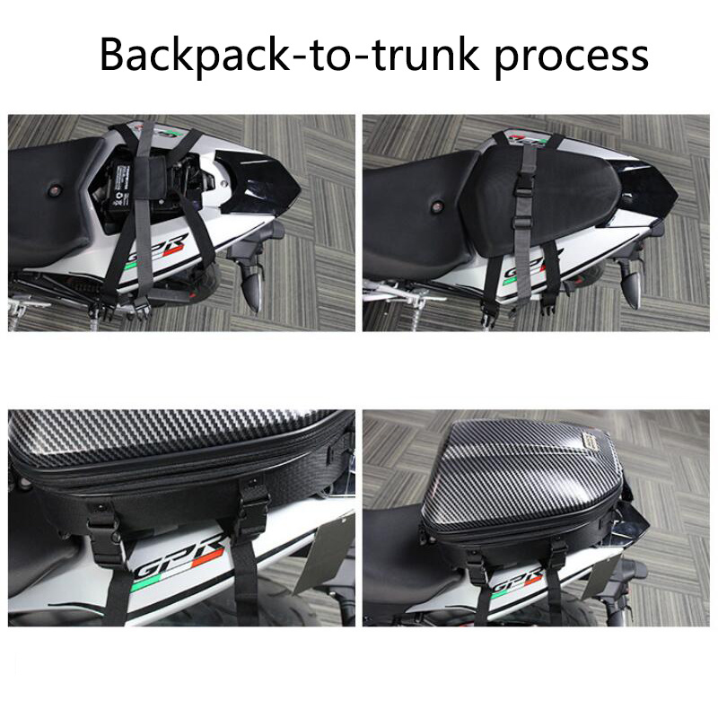 Tank Pack Hard Shell Waterproof Motorcycle Helmet Backseat Pack Backpack