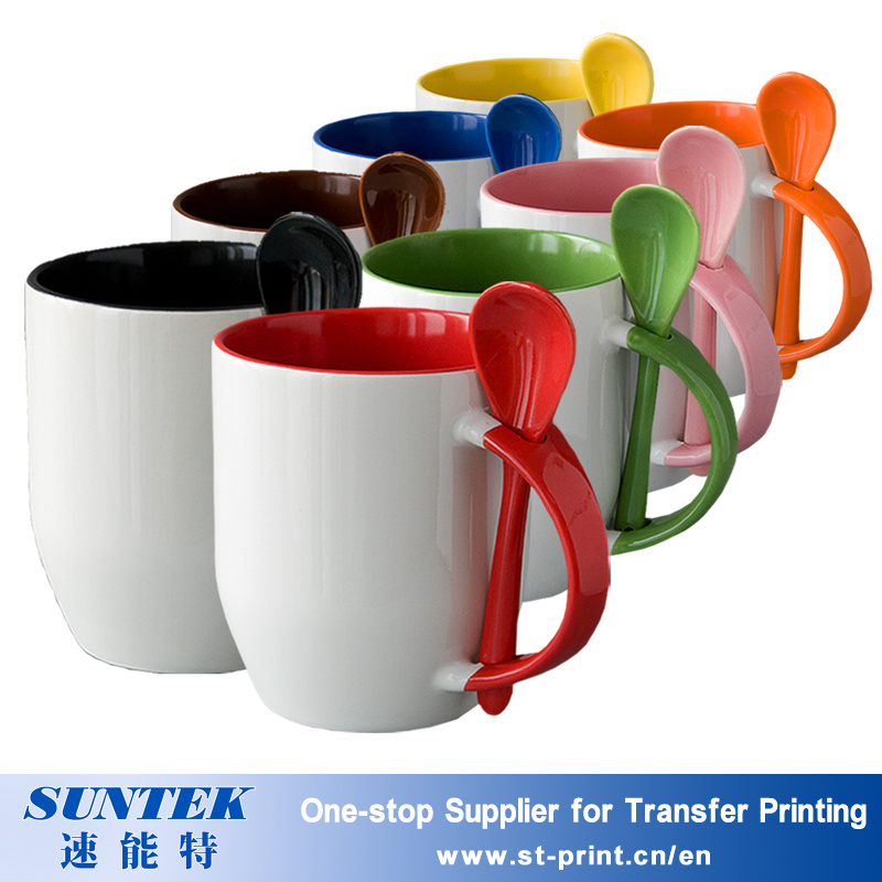 Sublimation Blank Ceramic Spoon Mug with Spoon
