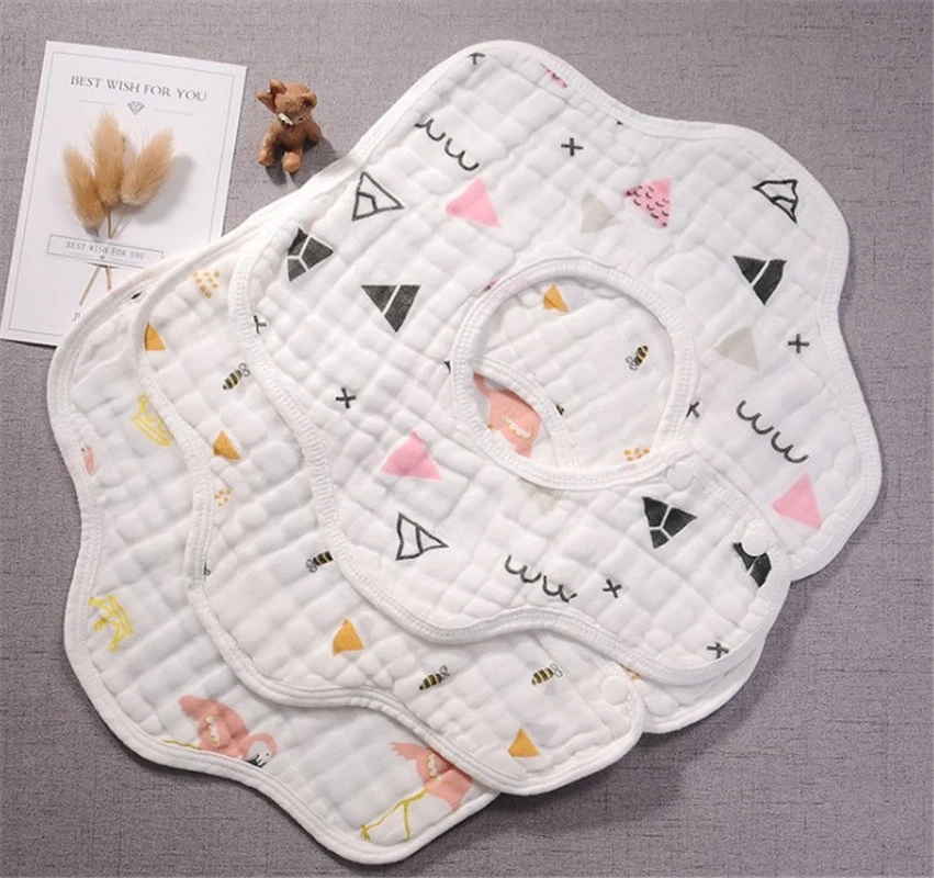 2020 Hot Sale Knit Cotton Absorbent Washable Baby Bibs