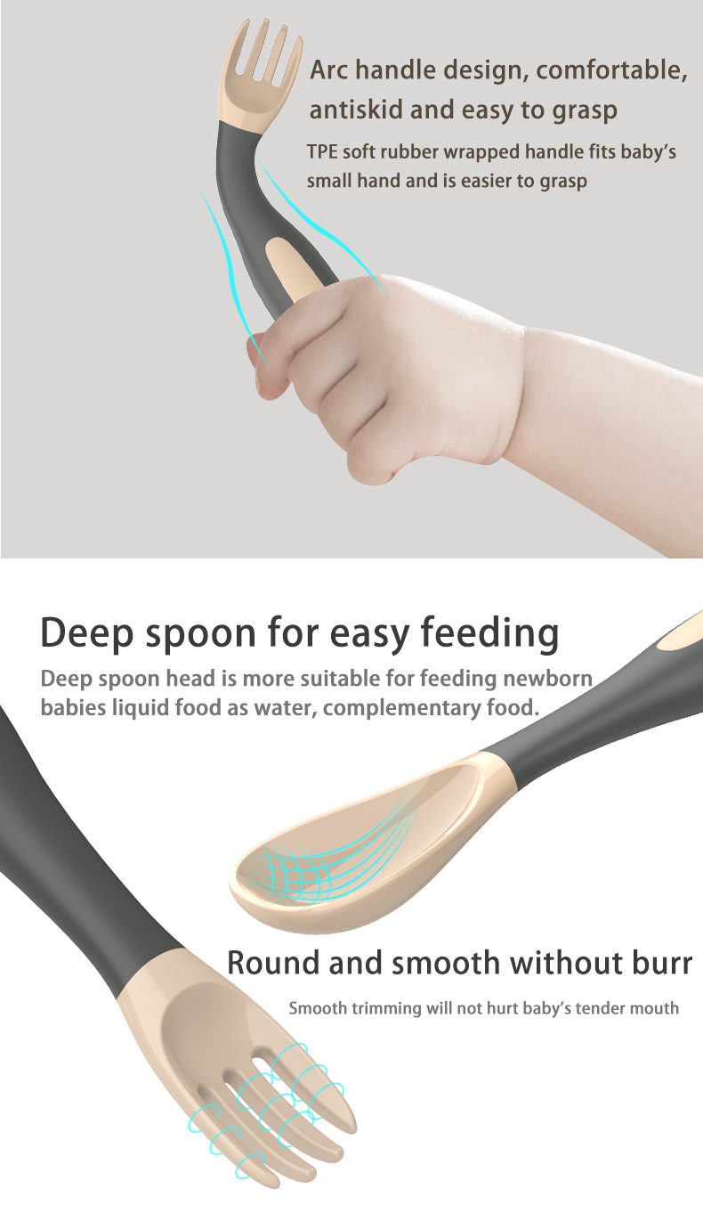 Factory Direct Children's Feeding Safety Baby Silicone Spoon Wholesale Baby Tableware Feeding Spoon