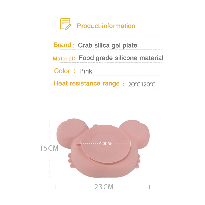 Amazon Best Food Grade BPA Free Kids Silicone Grip Dish Toddler Feeding Set Divided Suction Silicone Baby Plate