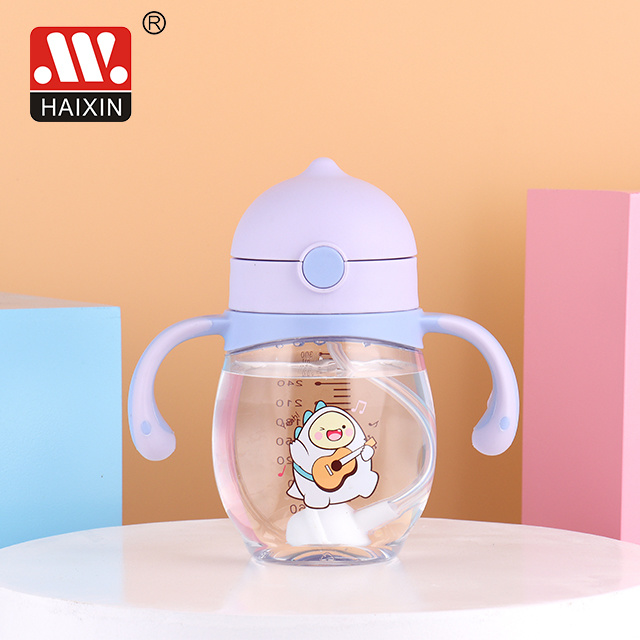 Plastic Temperature Silicone Baby Feeding Milk Bottle with Baby Food Tritan Feeder 300ml