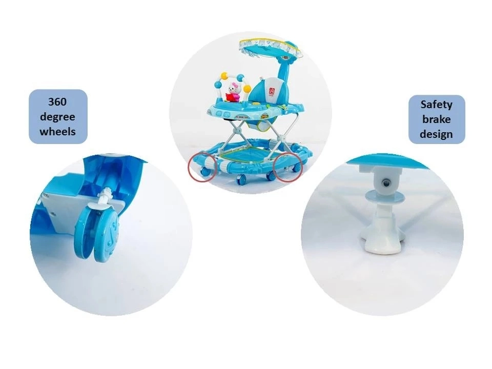 2019 China Simple Round New Designed Steel Frame Baby Jumper Baby Walker with Toy Tray