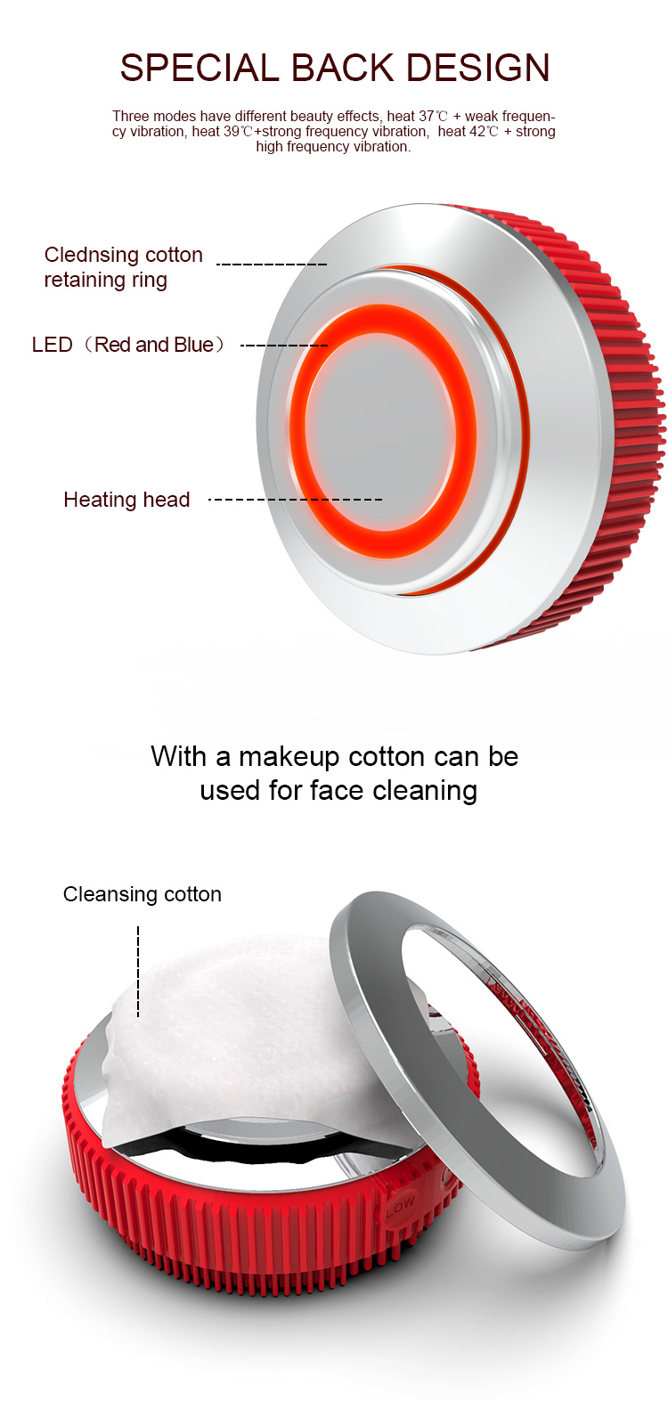 Facial Silicon Cleansing Brush Waterproof Electric Sonic Silicone Facial Cleansing Brush