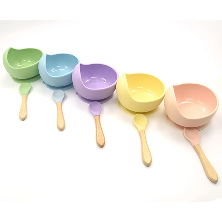 Cute Non-Toxic Silicone Baby Feeding Bowl Baby Dinner Bowl