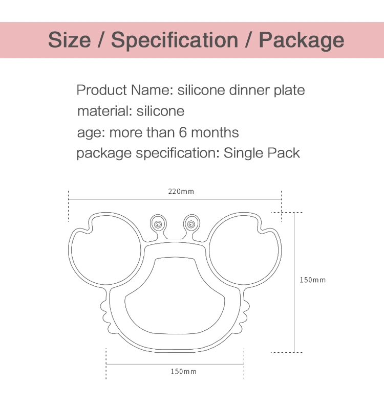 Silicone Baby Bib Plate Bowl Suction Plate Divided Spill Proof Food Grade Silicone Sucker Baby Kids Plate Set