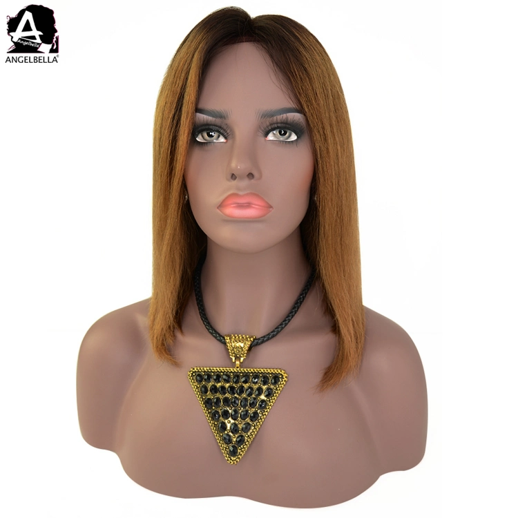 Angelbella Brazilian Hair Wigs Ombre Brown Human Hair Lace Front Wigs with Baby Hair