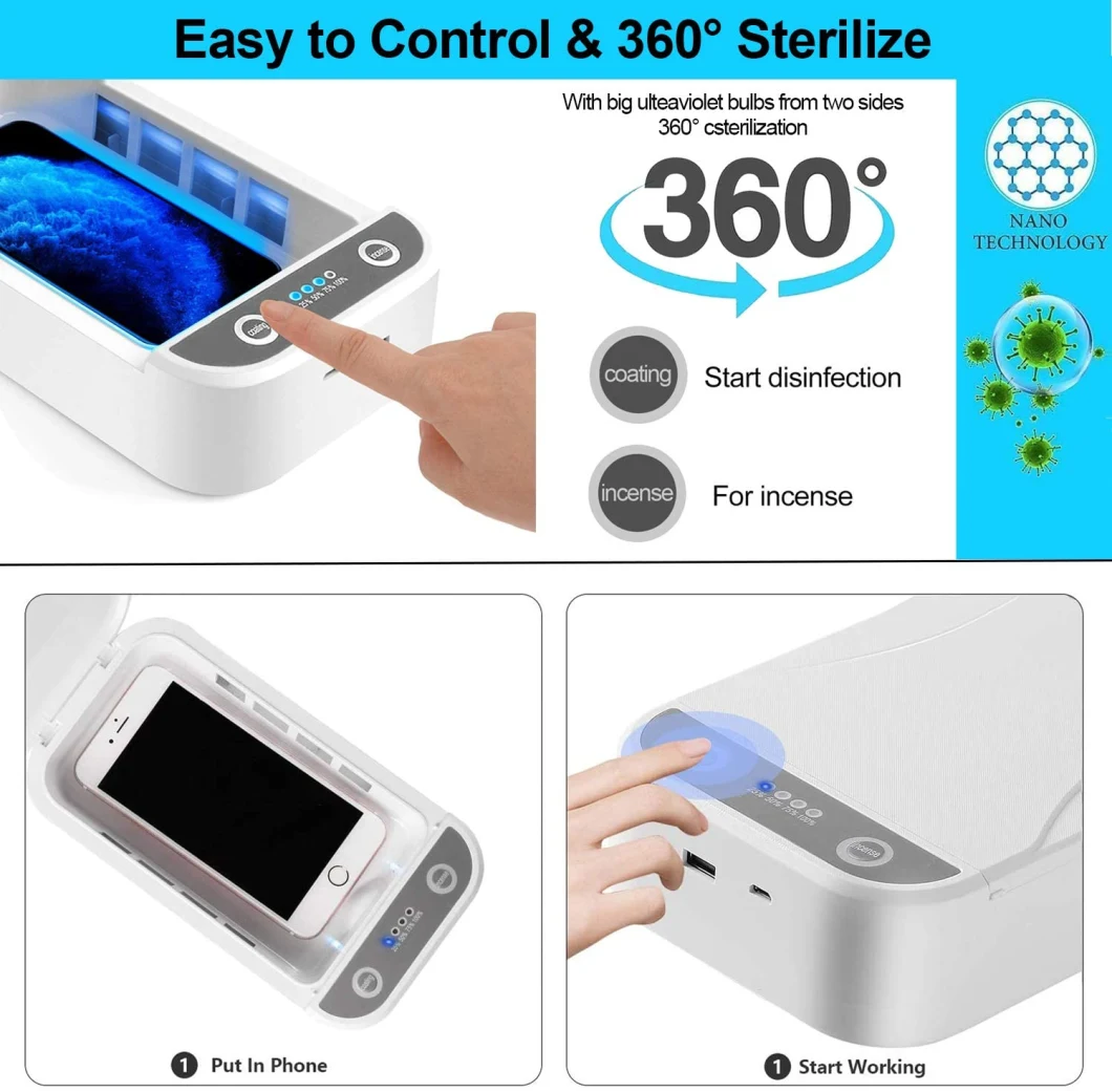 Portable Smartphone Sterilizer Cleaner Station - Multi-Function Pacifier Disinfection Box