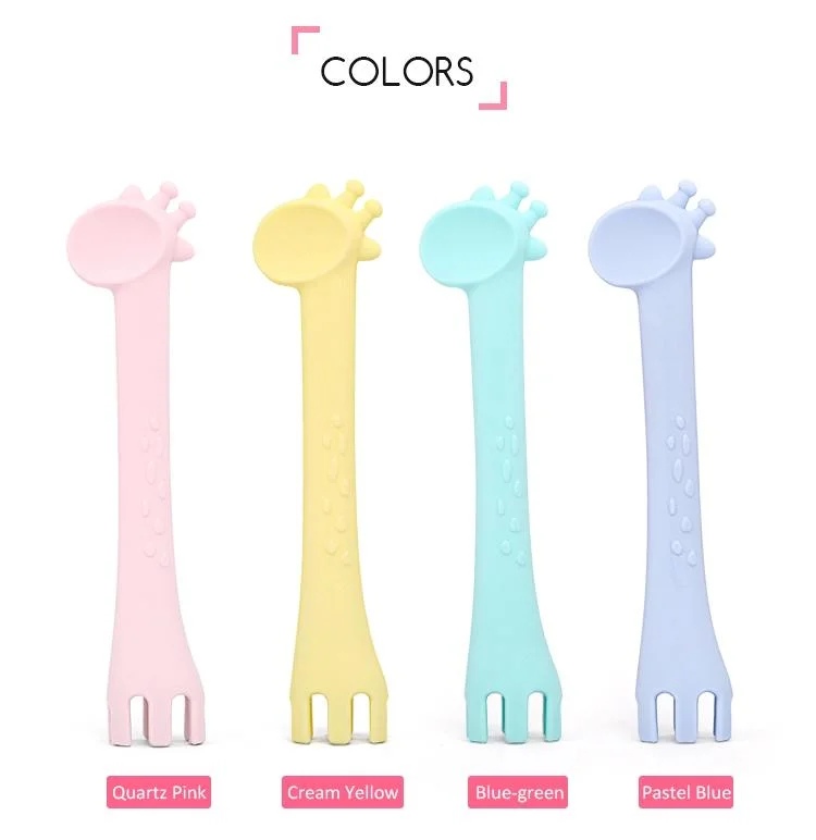Silicon Child Training Spoon Set Baby Learning Kids Silicone Rubber Eating Handle Spoon Silicona Cuchara Bebe