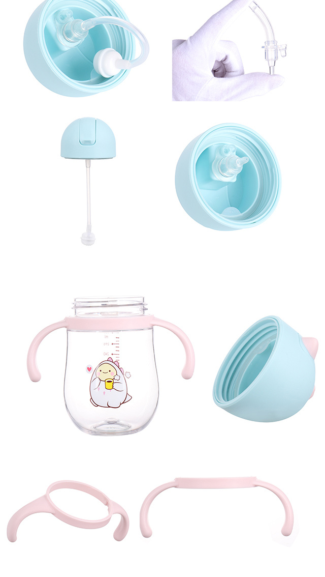 Plastic Temperature Silicone Baby Feeding Milk Bottle with Baby Food Tritan Feeder 300ml