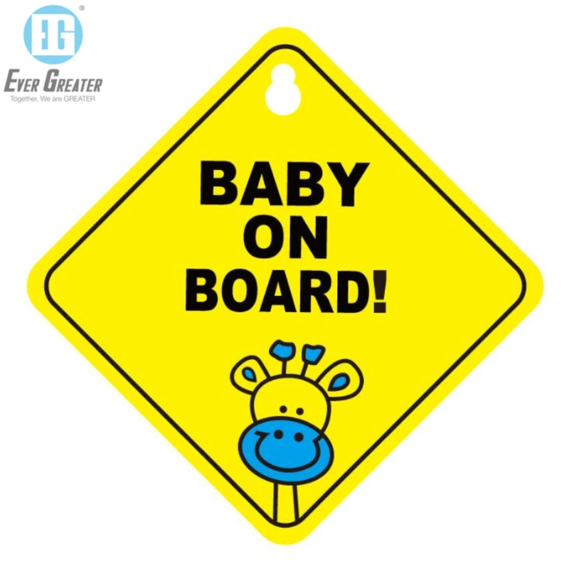 Customized Fix Easily Suction Cup Baby on Board Car Sign Baby in Car