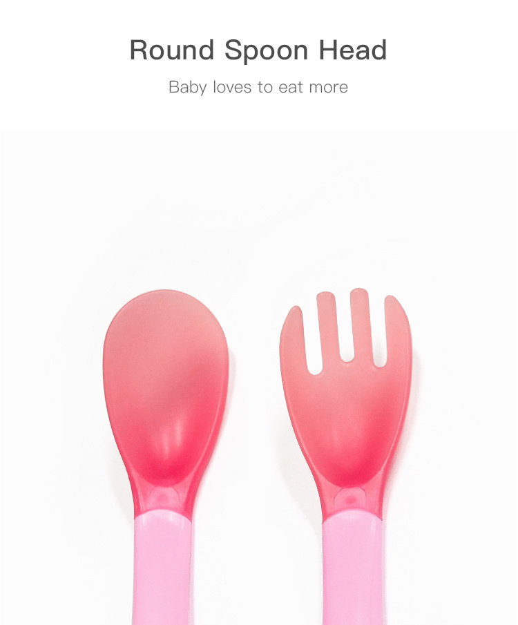 Wholesale Baby Silicone Spoon Baby Fork and Spoon Set