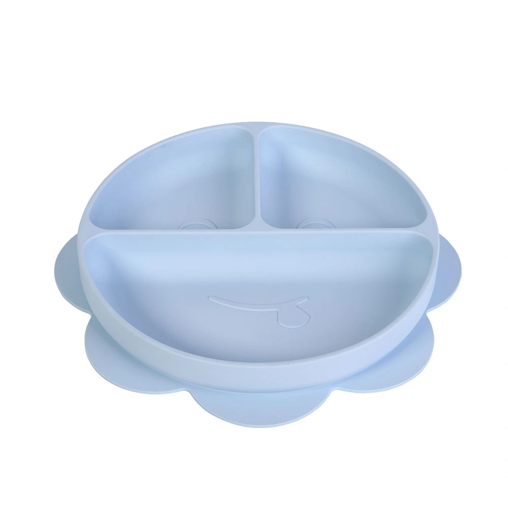 Factory Direct Wholesale Snack Bowl Divided Suction Kids Dinner Placemat Baby Silicone Plate