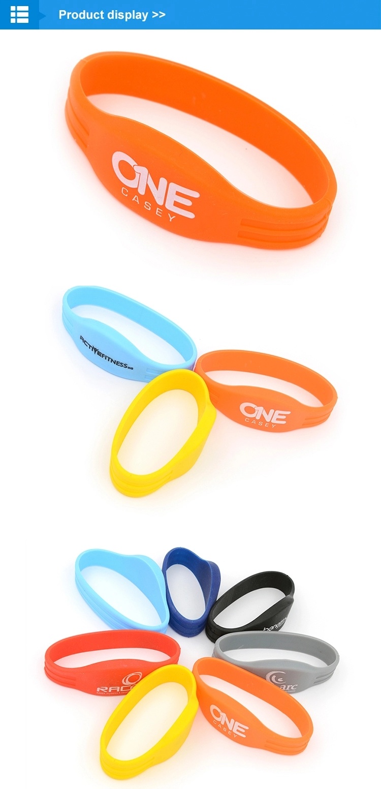 IC S70 Silicone Wristband RFID Temperature Resistant Waterproof Flexible Silicone Wristband