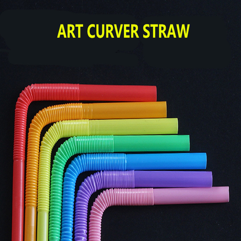 New Design 24cm Disposable Colour Pipette Spoon Ice Cream Spoon Drinking Straw with Spoon