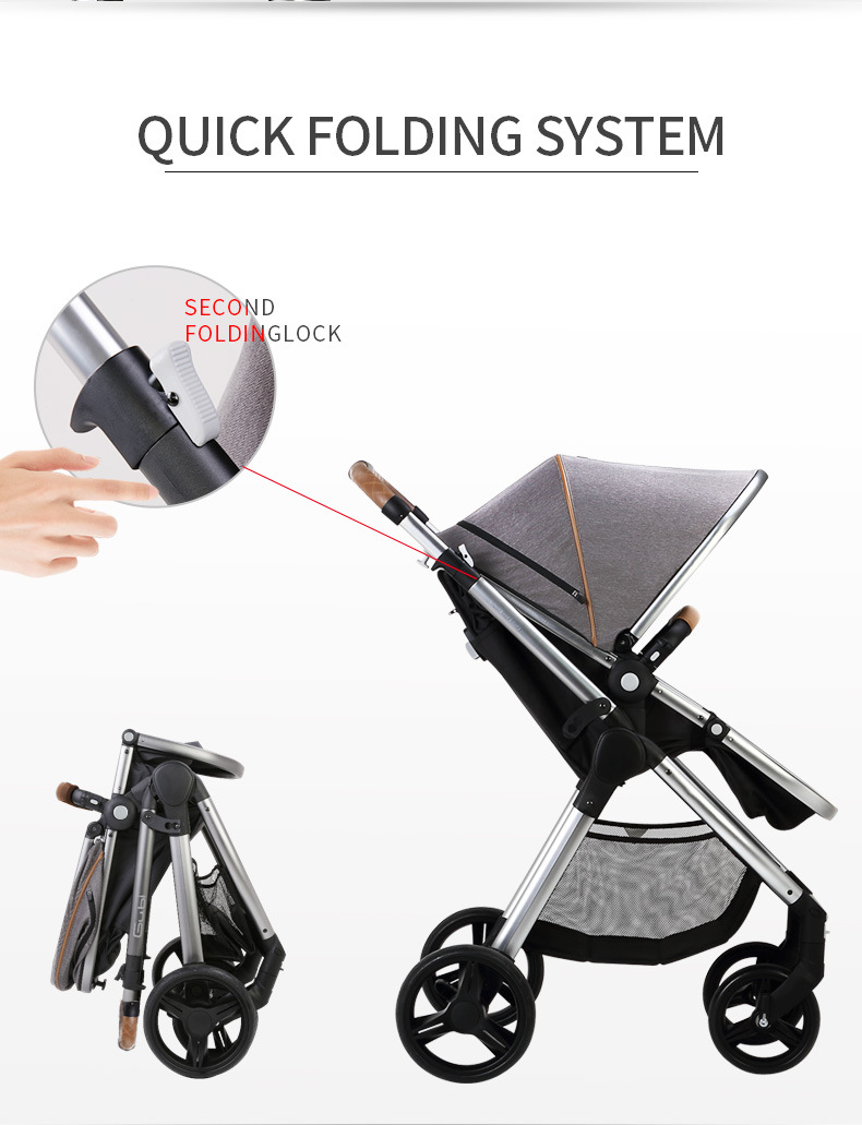 Foldable Multi-Function Cloth Cover Baby Stroller for Carriers